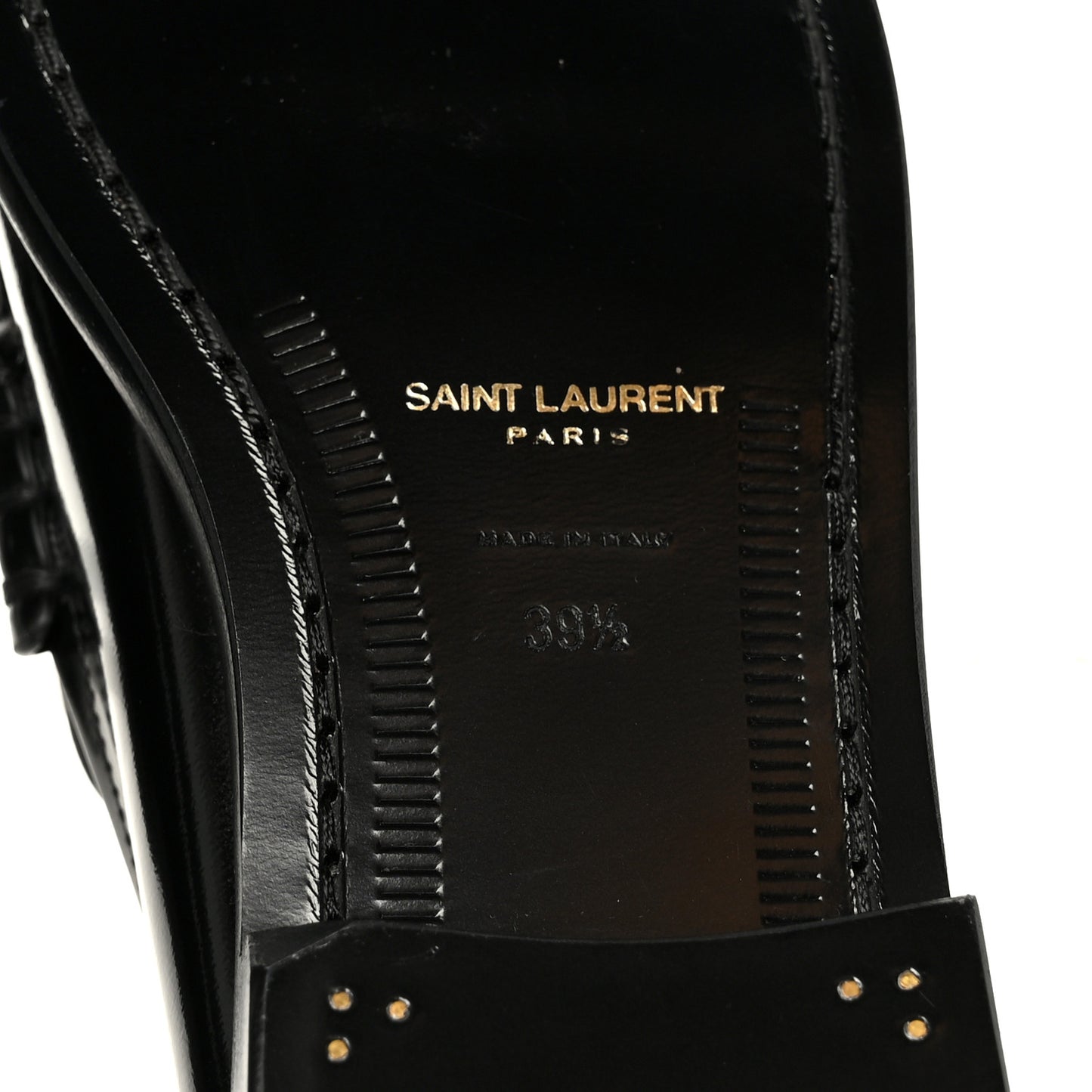 Glazed Calfskin Le Loafer 15 Penny Slippers 39.5 Black
