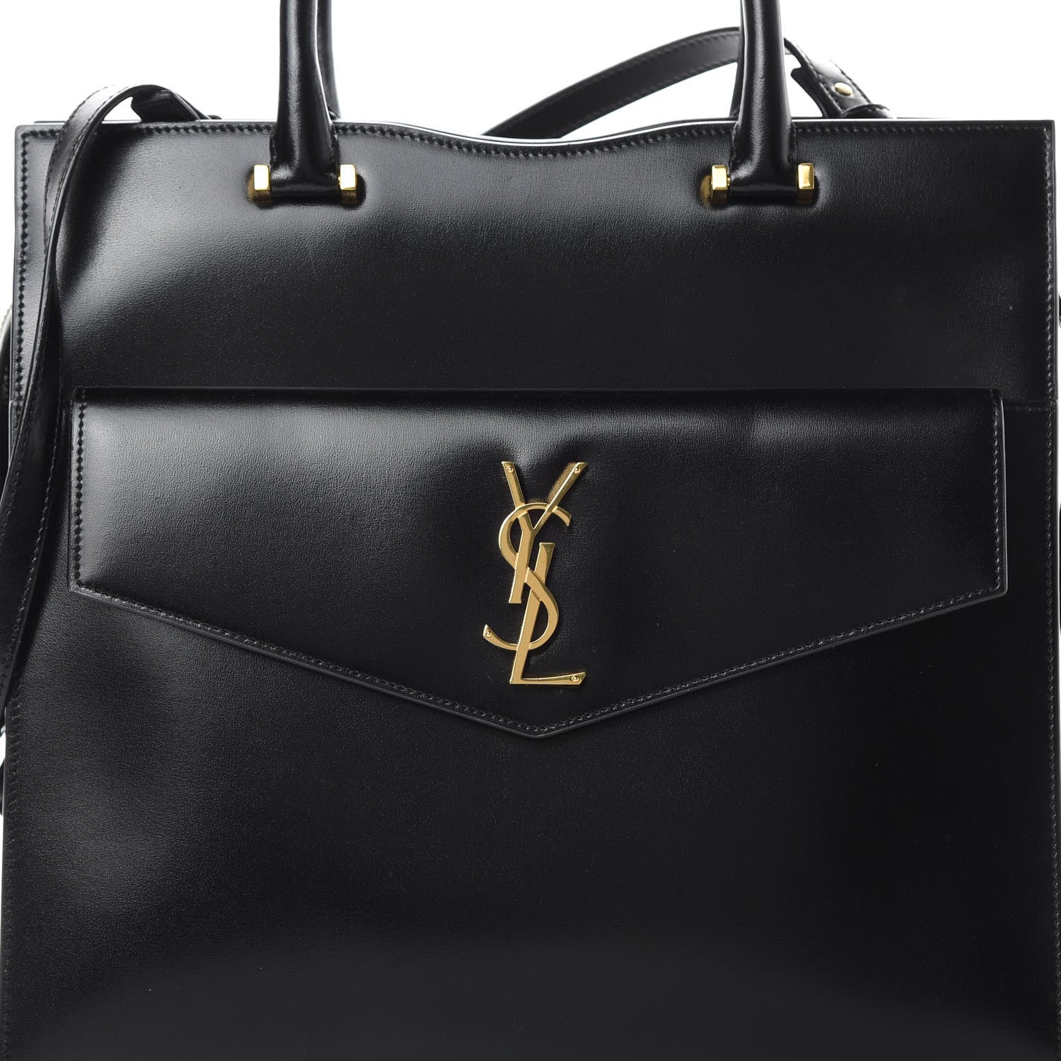 Saint Laurent Shiny Calfskin Large Uptown Tote Black 8 of 14