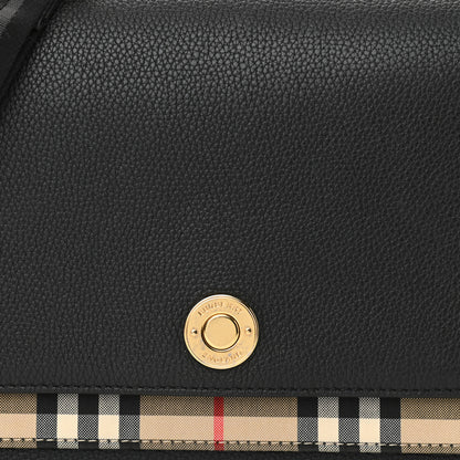 Burberry Grainy Calfskin Vintage Check Note Crossbody Bag Black 8 of 13