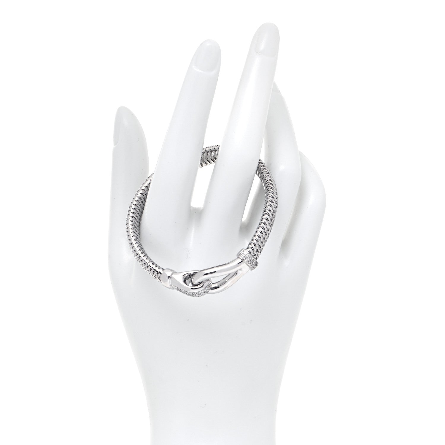 Roberto Coin 18K White Gold Diamond Primavera Buckle Bracelet 4 of 8