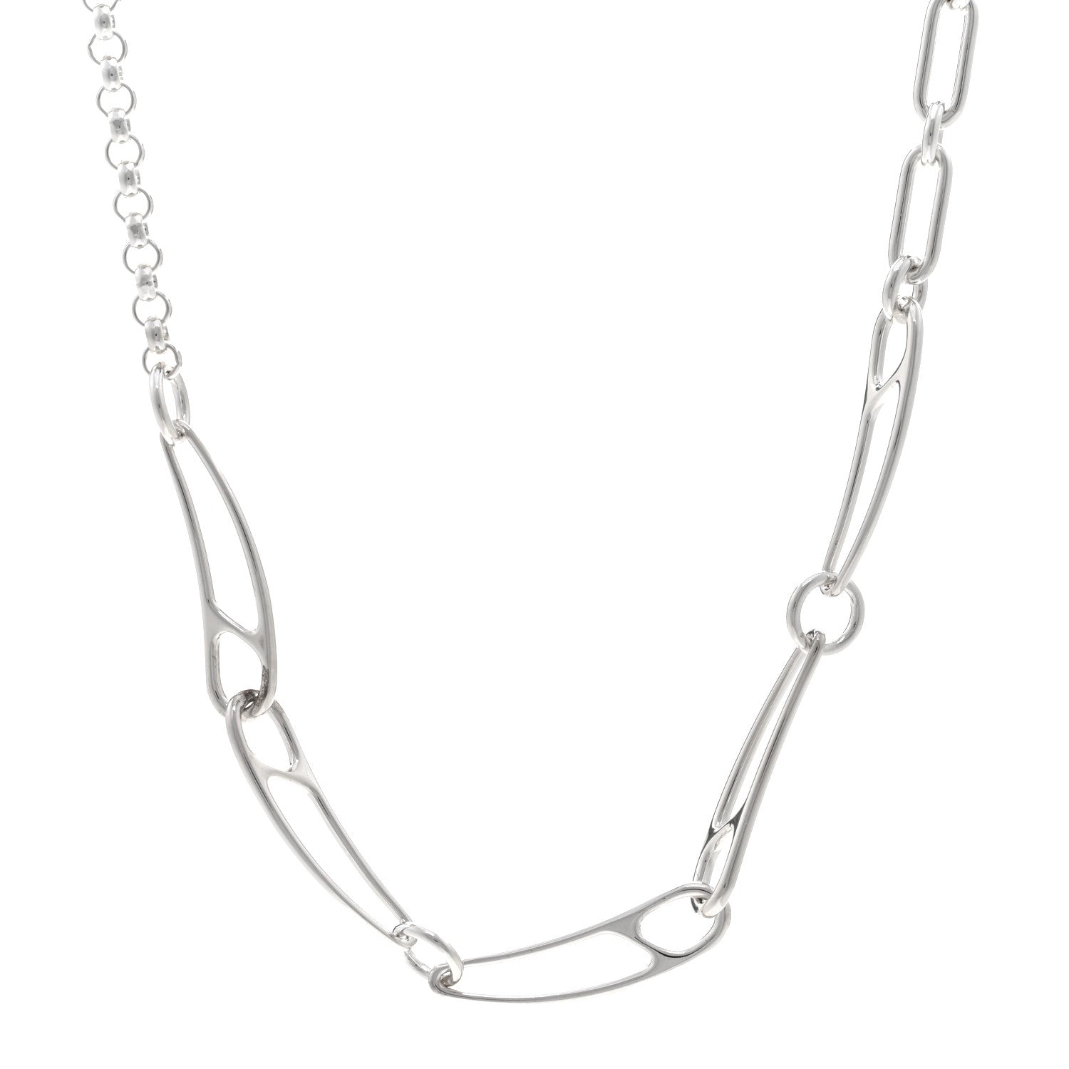 Hermes Sterling Silver Chaine d'Ancre Punk Necklace ST 1 of 4