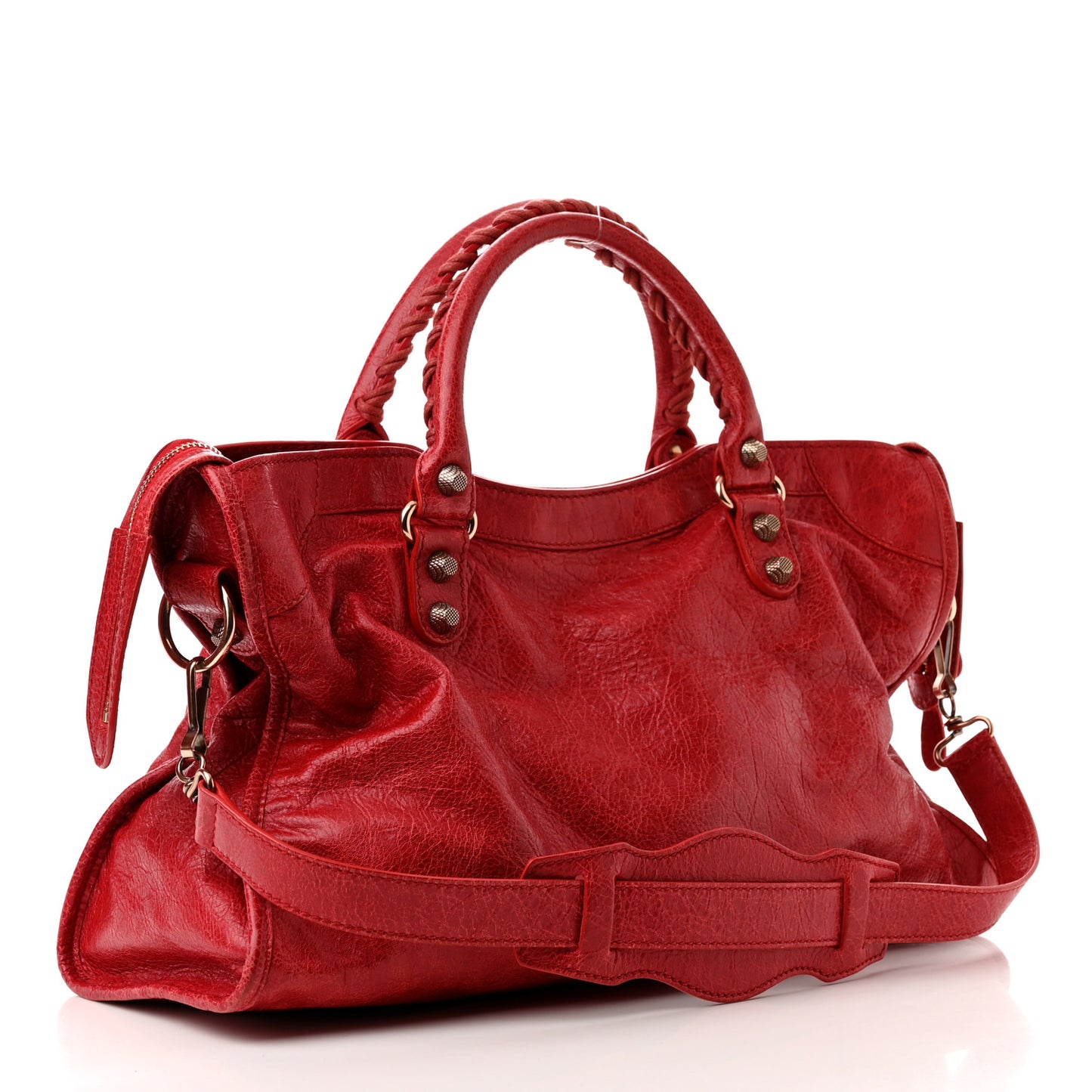 Agneau Giant 12 Rose Gold Hardware City Rouge Coquelicot