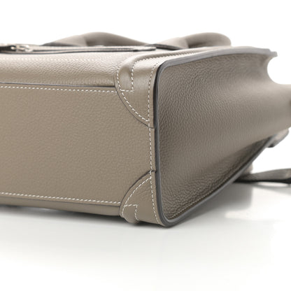 Celine Drummed Calfskin Nano Luggage Souris 10 of 12