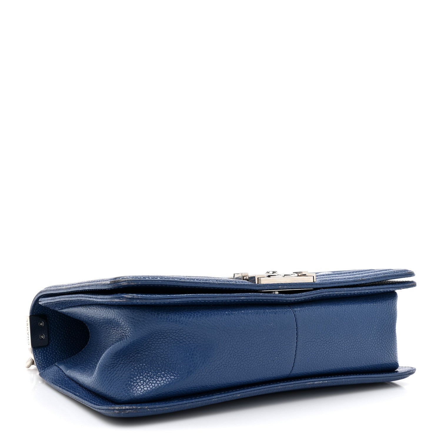 Chanel Caviar Chevron Quilted Medium Boy Flap Navy 4 of 14