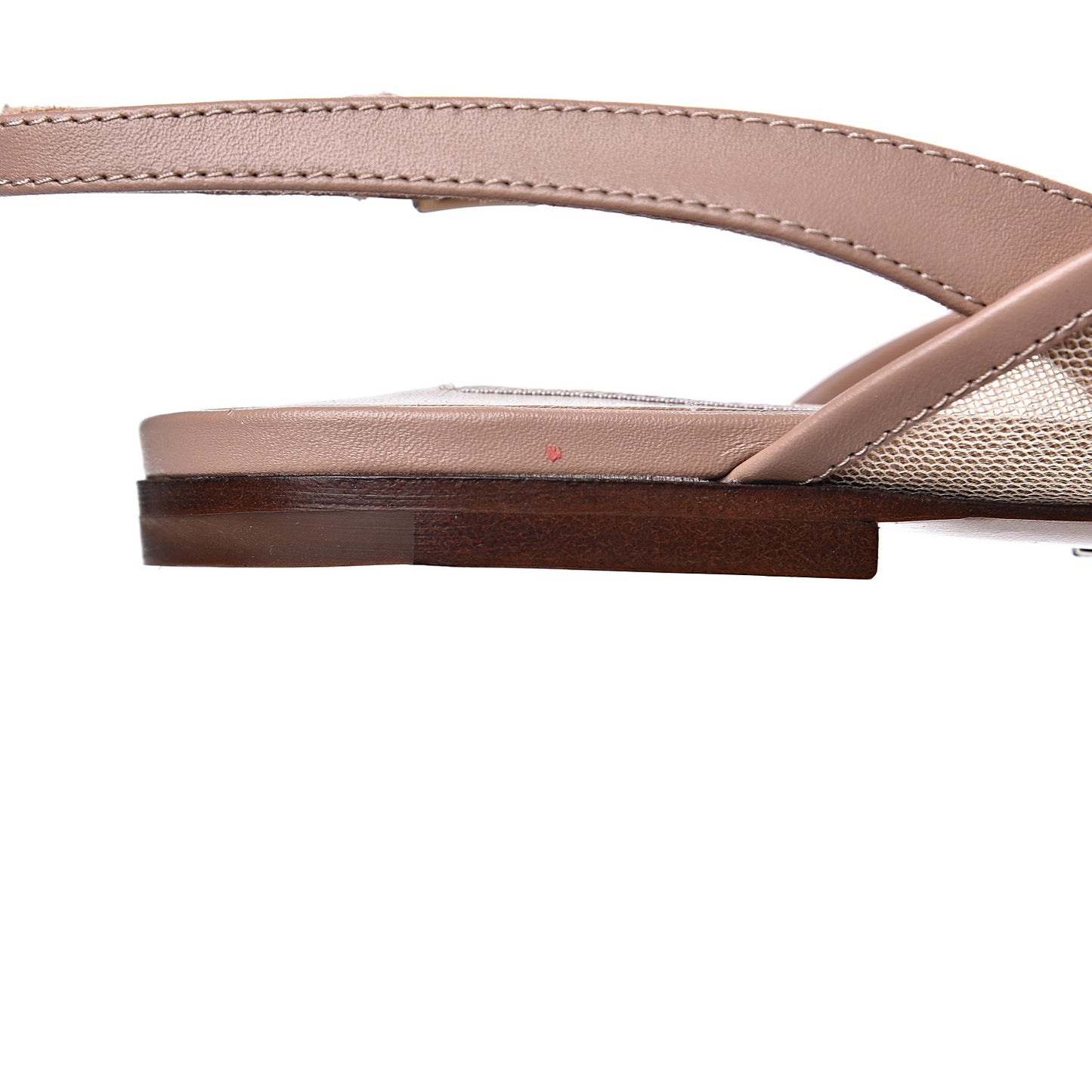 Mesh Crystal Cap Toe Slingback Flats 39 Nude