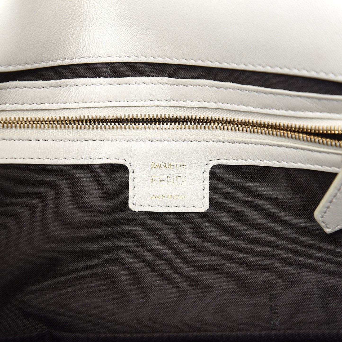 Nappa FF 1974 Embossed Baguette White