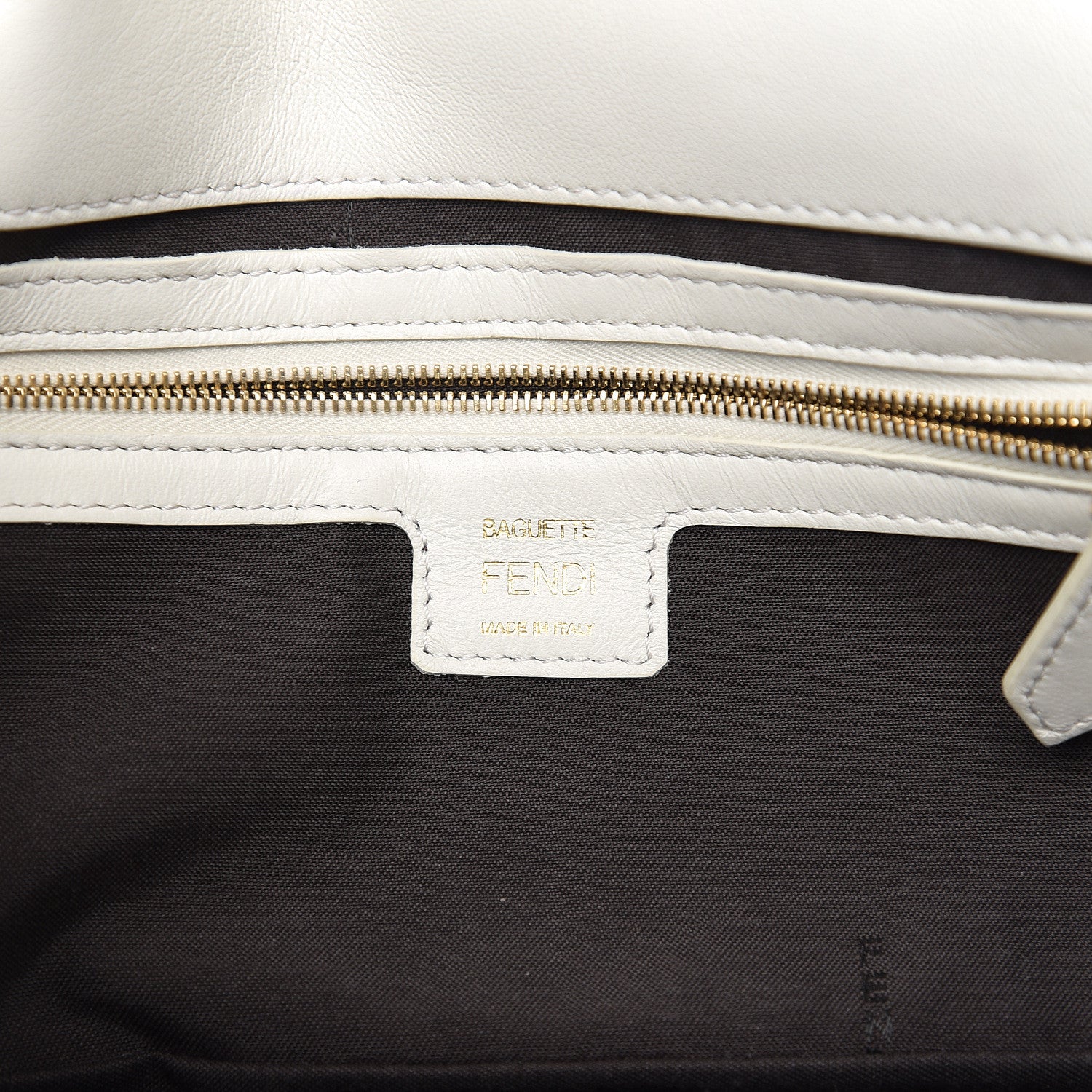 Fendi Nappa FF 1974 Embossed Baguette White 5 of 9