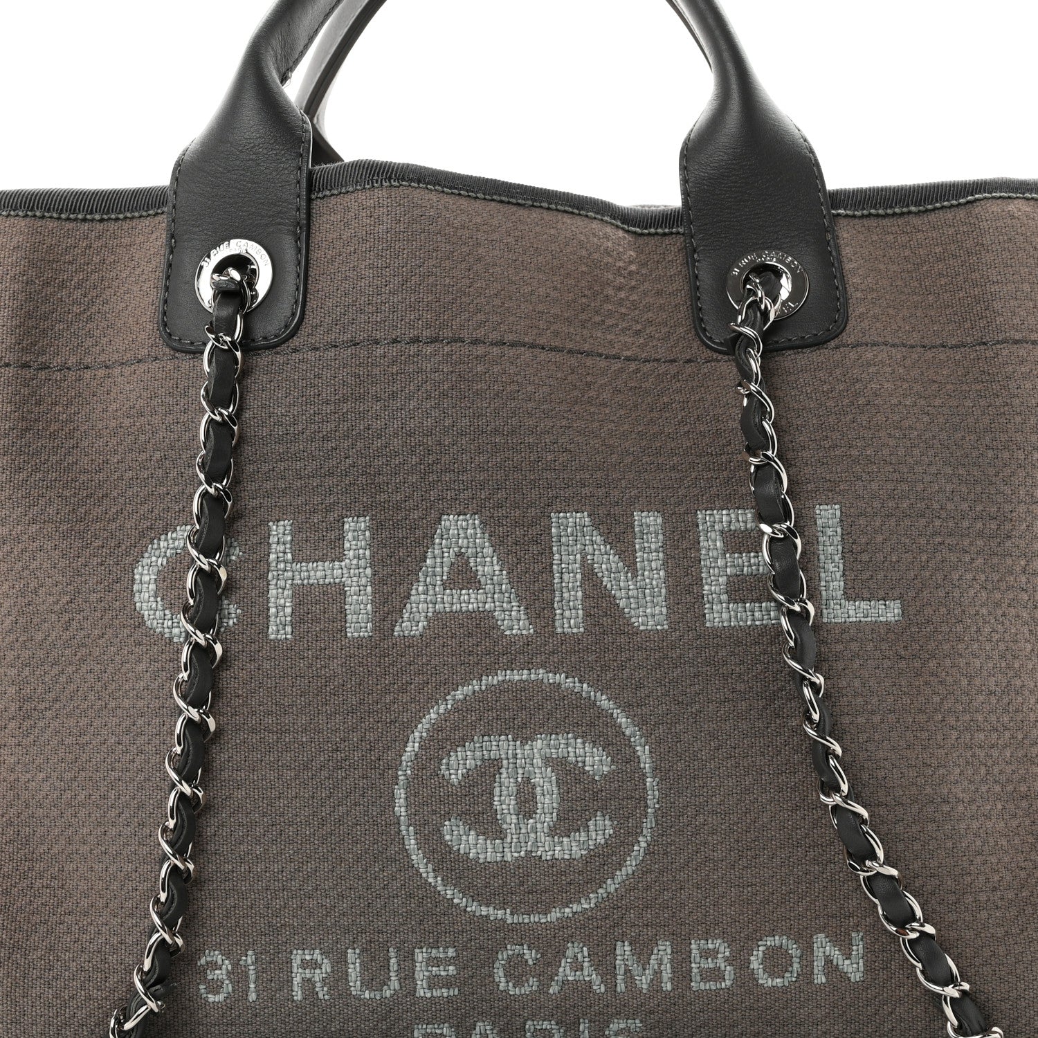 Chanel Mixed Fibers Small Deauville Tote Grey 9 of 12