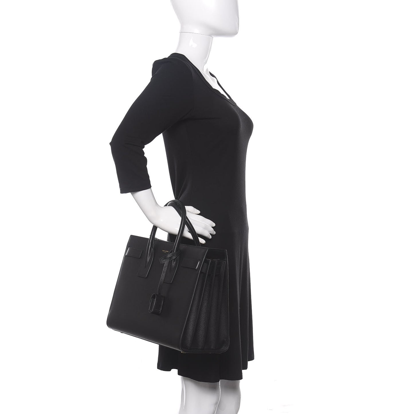 Calfskin Small Sac De Jour Black