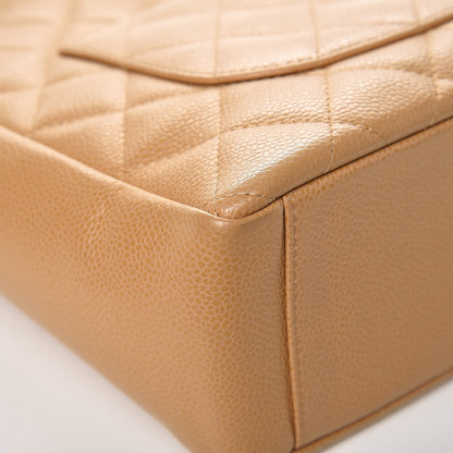 Chanel Caviar Quilted Petit Shopping Tote PST Dark Beige 10 of 13