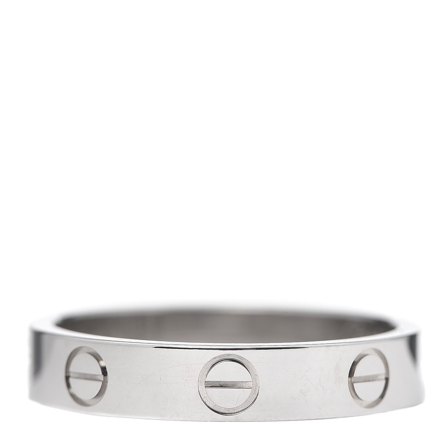 Cartier 18K White Gold 3.5mm LOVE Wedding Band Ring 52 6 3 of 4
