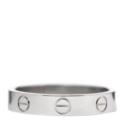 Cartier 18K White Gold 3.5mm LOVE Wedding Band Ring 52 6 3 of 4
