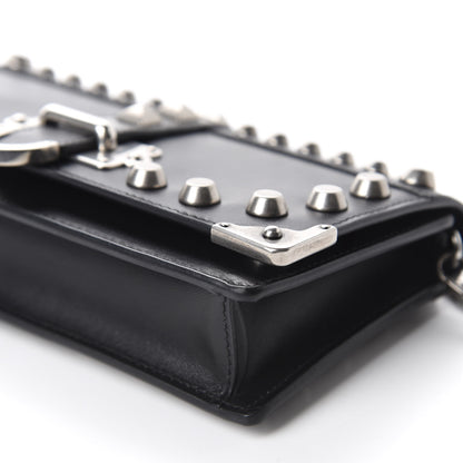 Prada City Calfskin Cahier Studded Mini Bag Black 7 of 9