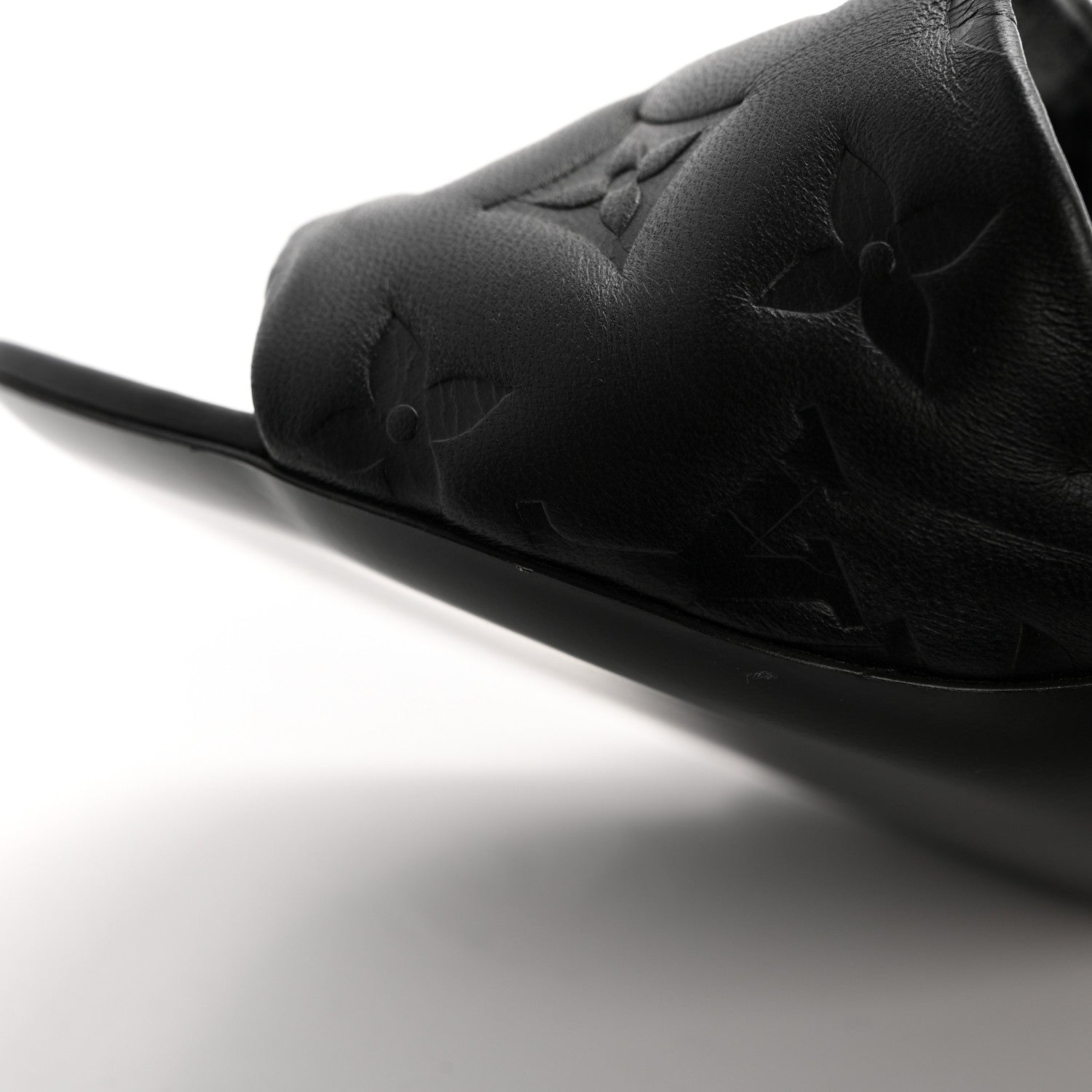 Louis Vuitton Lambskin Embossed Monogram Revival High Heel Mules 40 Black 10 of 10