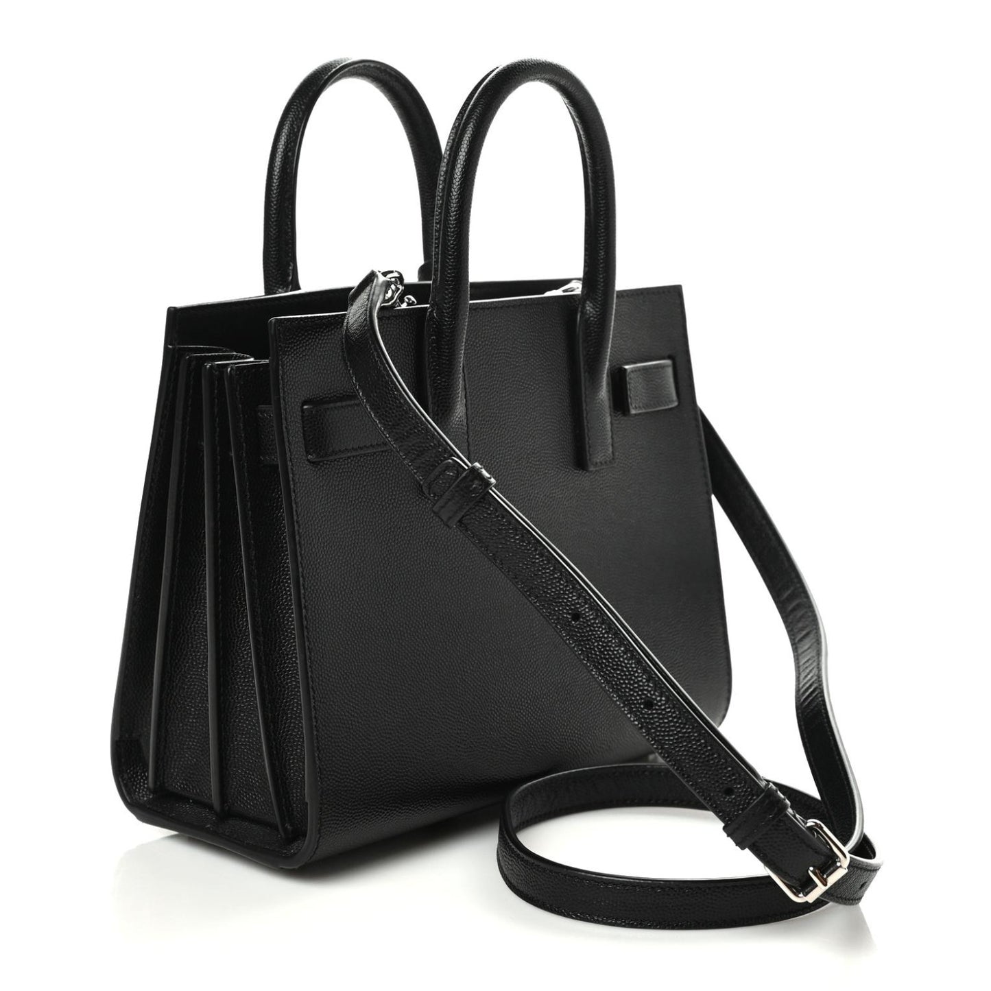 Grained Calfskin Nano Sac De Jour Black