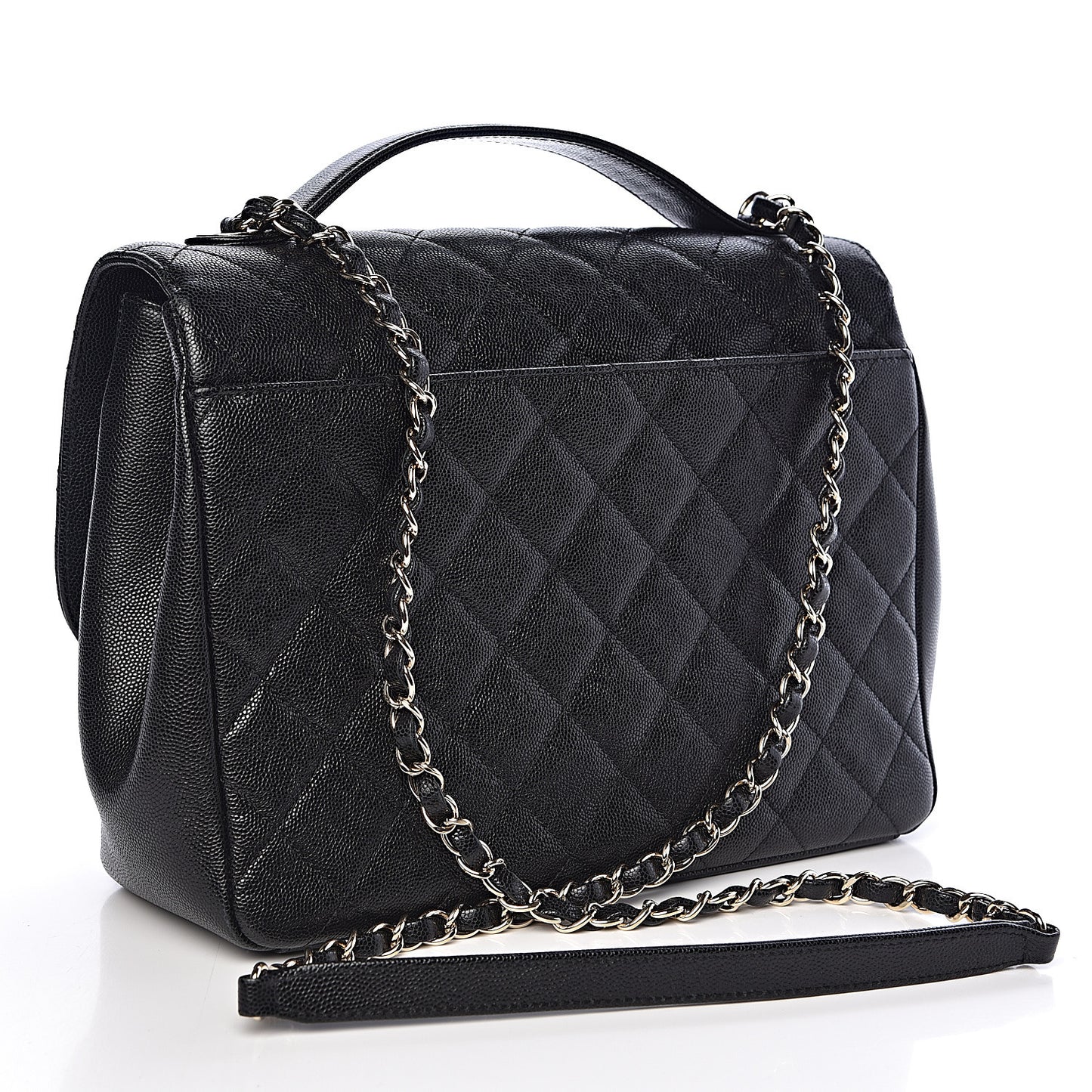 Caviar Quilted Large Business Affinity Flap Black