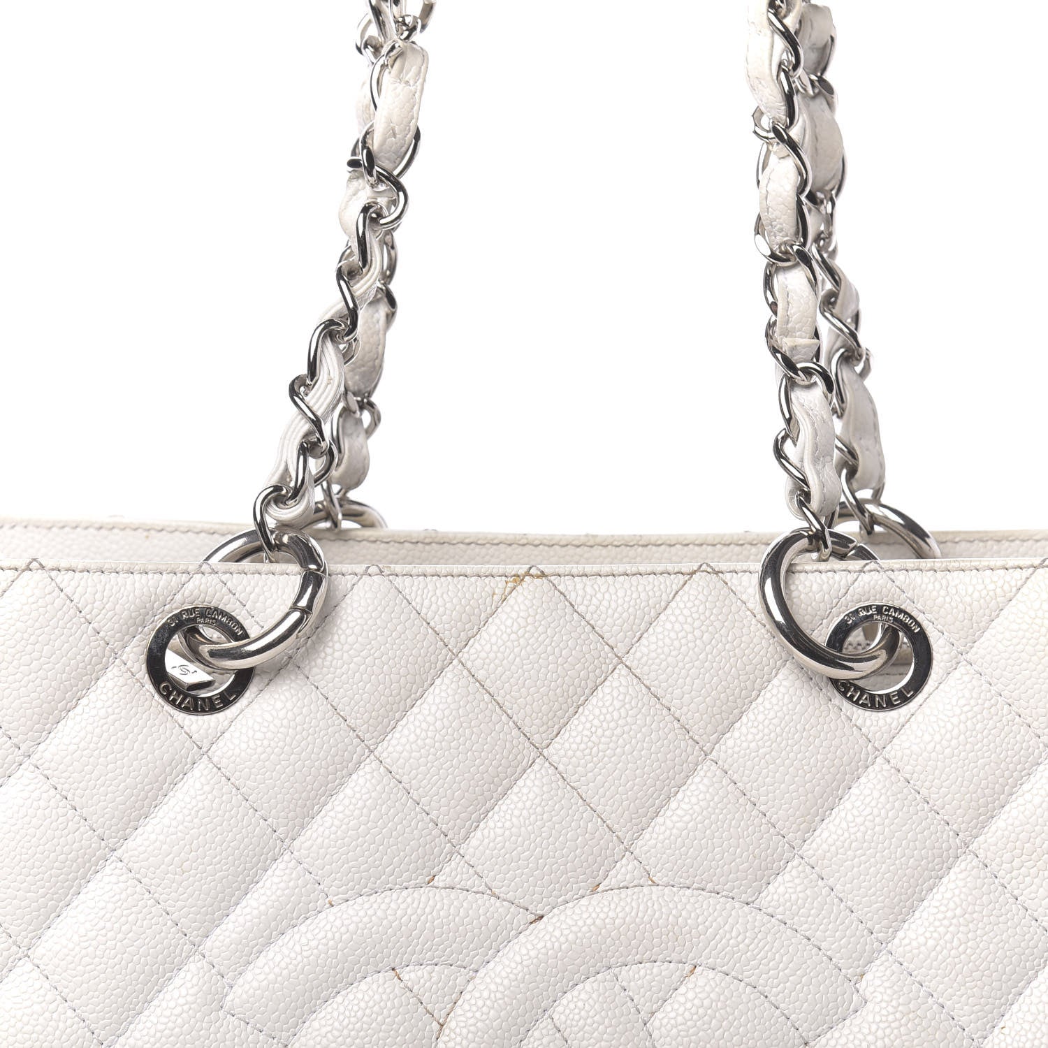 Chanel Caviar Quilted Grand Shopping Tote GST White 21 of 23