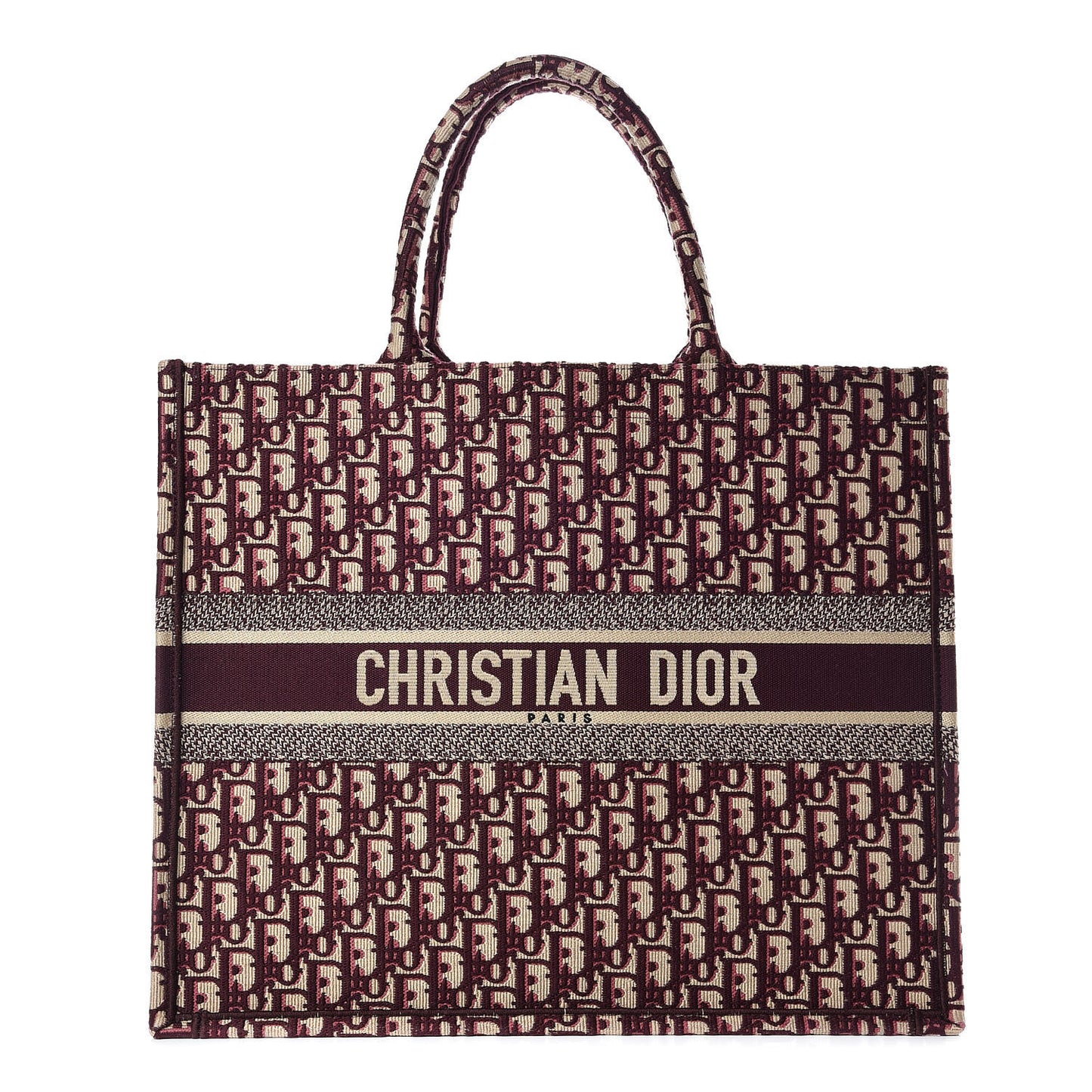 Oblique Large Book Tote Burgundy Multicolor