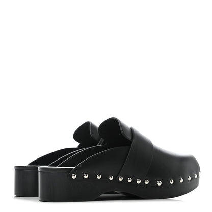 Hermes Calfskin Calya Mules 39 Black 3 of 5