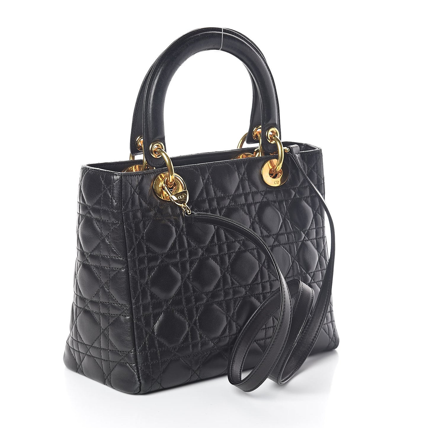 Lambskin Cannage Medium Lady Dior Black