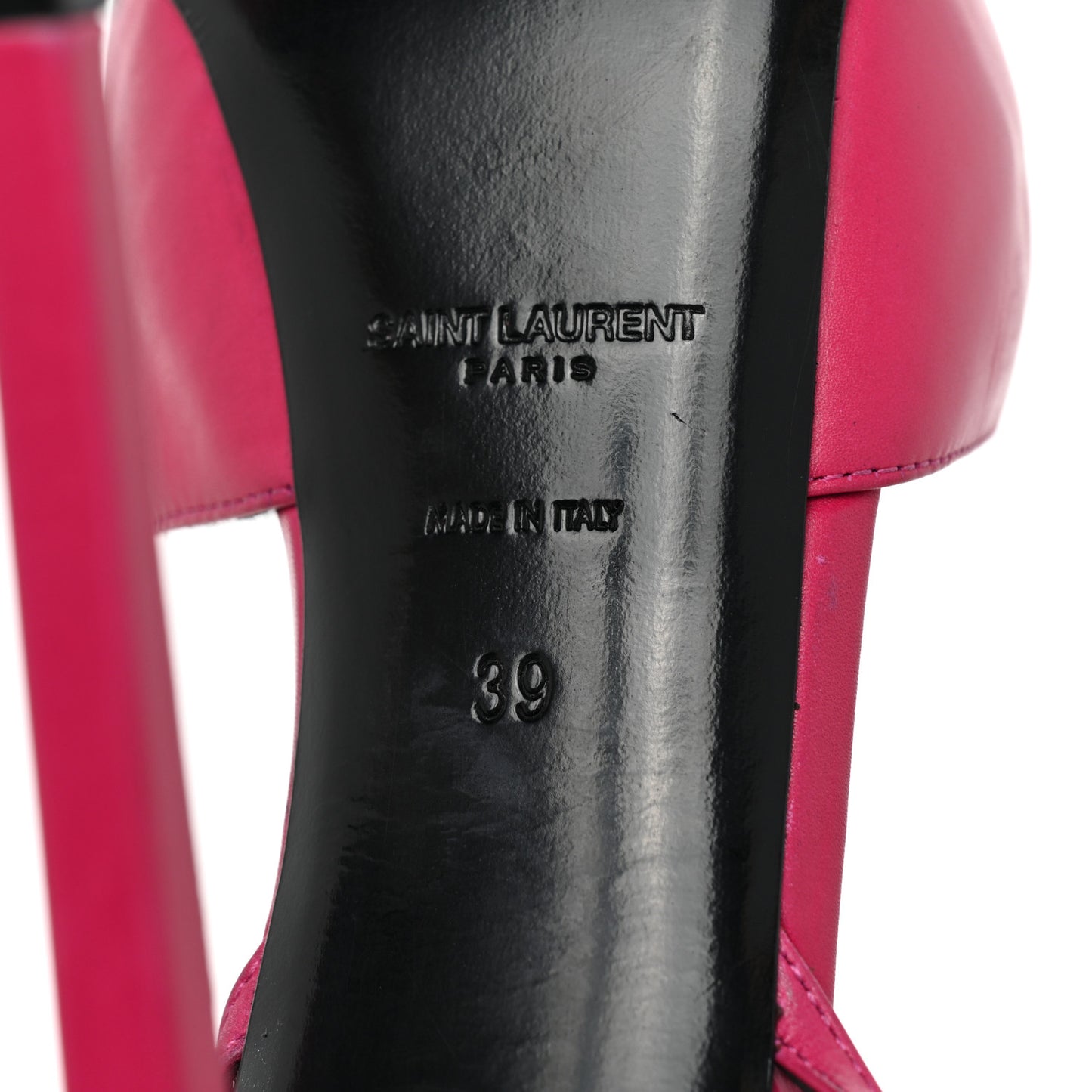Calfskin Tribute Lips Platform Sandals 39 Fuchsia