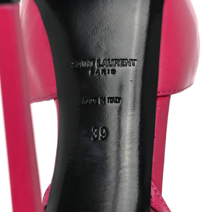 Saint Laurent Calfskin Tribute Lips Platform Sandals 39 Fuchsia 6 of 13