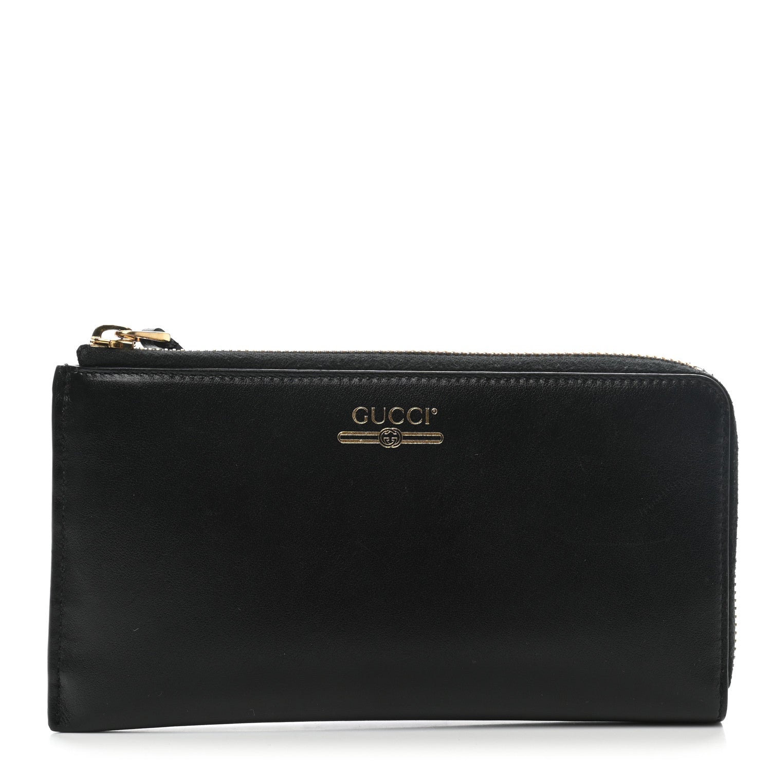 Gucci Calfskin Logo Zip Around Wallet Black 1 of 7