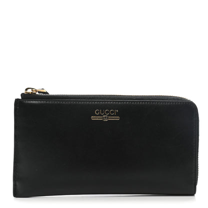 Gucci Calfskin Logo Zip Around Wallet Black 1 of 7