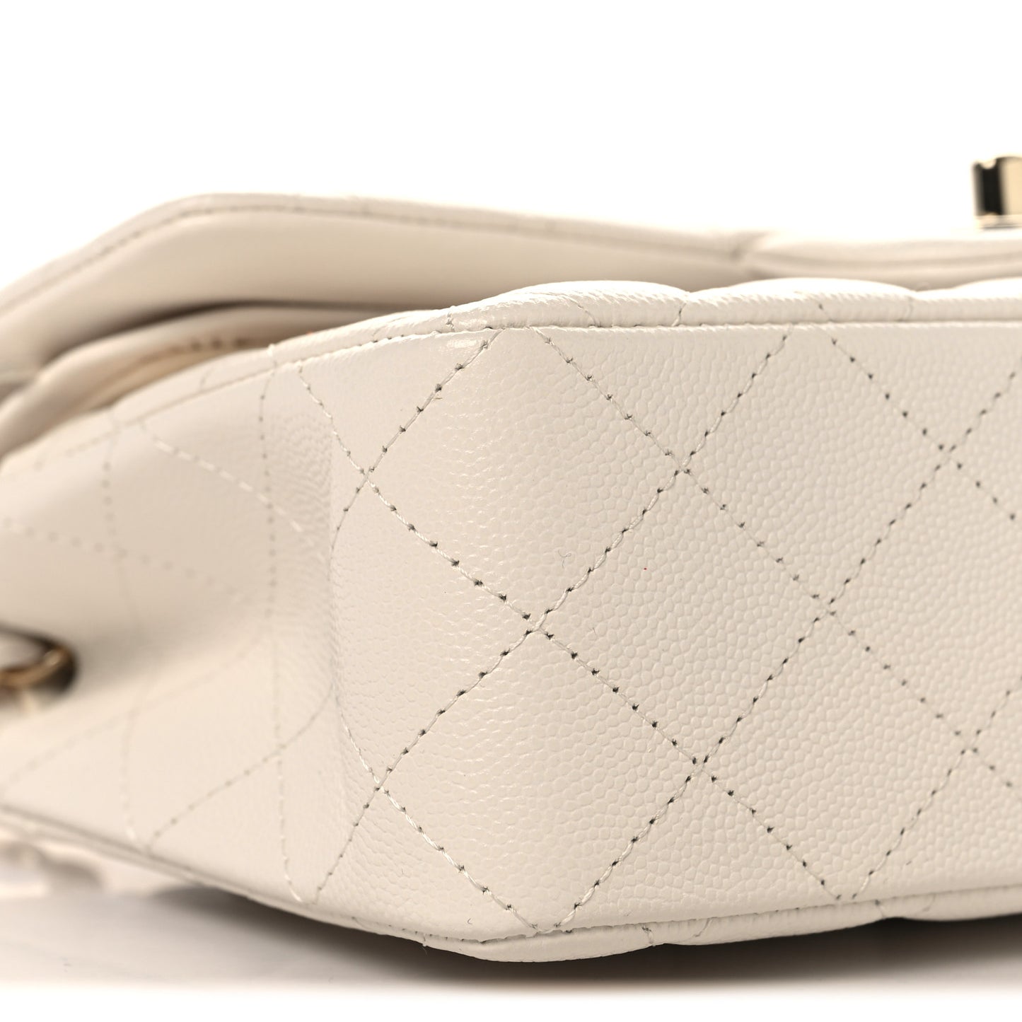 Caviar Quilted Small Double Flap White White