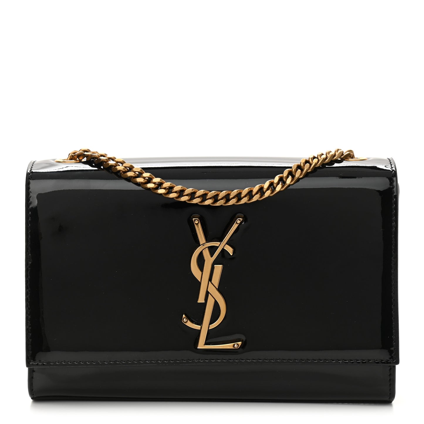 Patent Small Monogram Kate Satchel Black