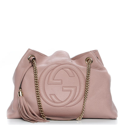 Chloe GUCCI Pebbled Calfskin Medium Soho Chain Shoulder Bag Dark Cipria 1 of 7