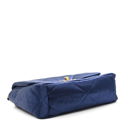 Chanel Satin Quilted Medium Chanel 19 Flap Blue 4 of 11