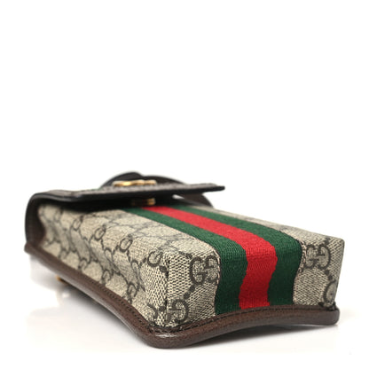 Gucci GG Supreme Monogram Web Ophidia Phone Crossbody Bag Beige New Acero 4 of 9