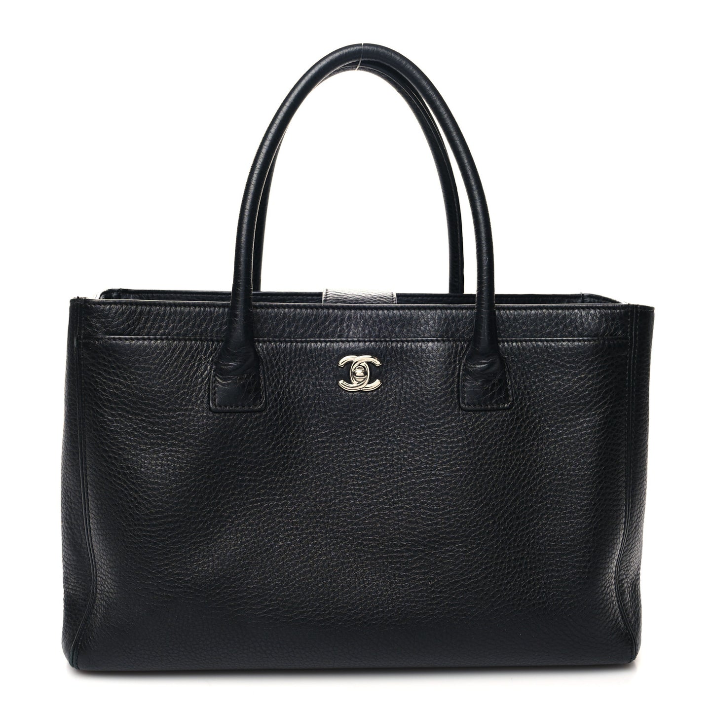 Calfskin Cerf Executive Shopper Tote Black
