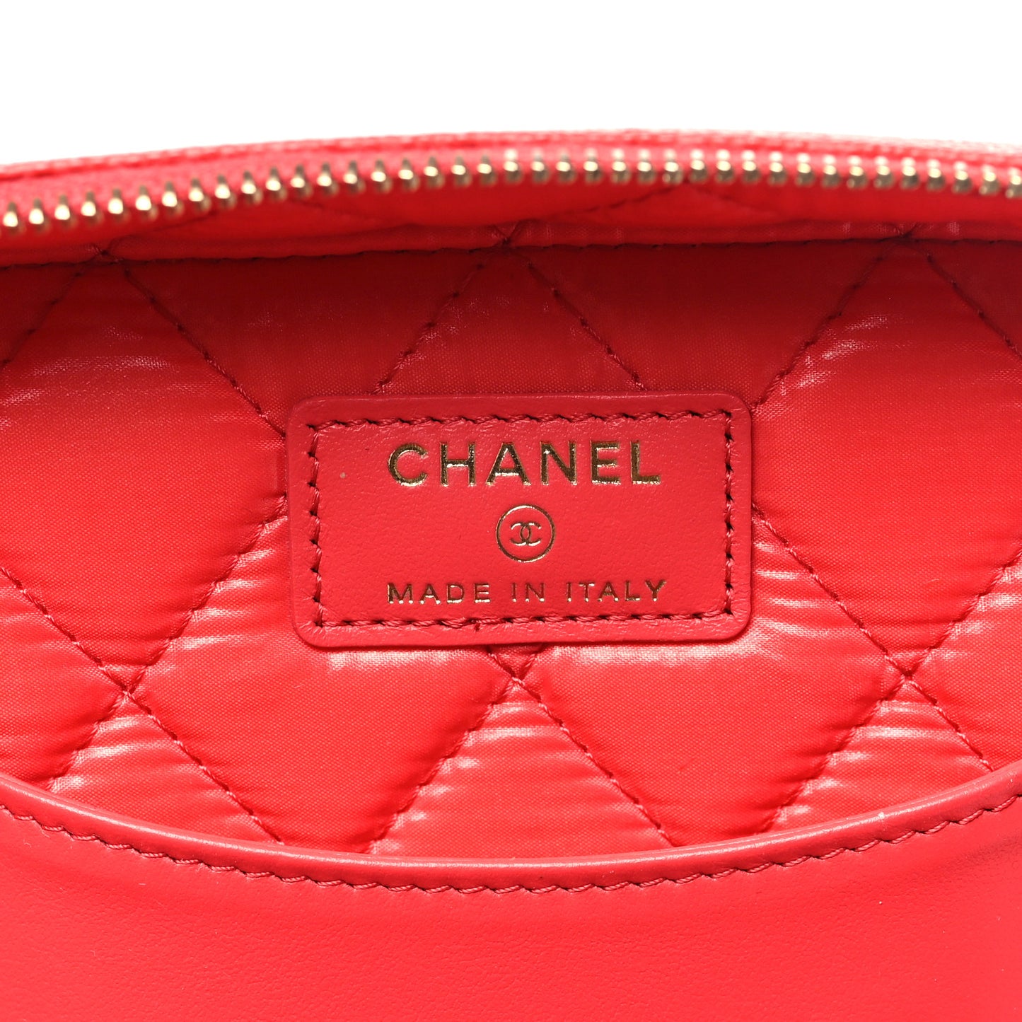 Caviar Quilted Large Vanity Pouch Red