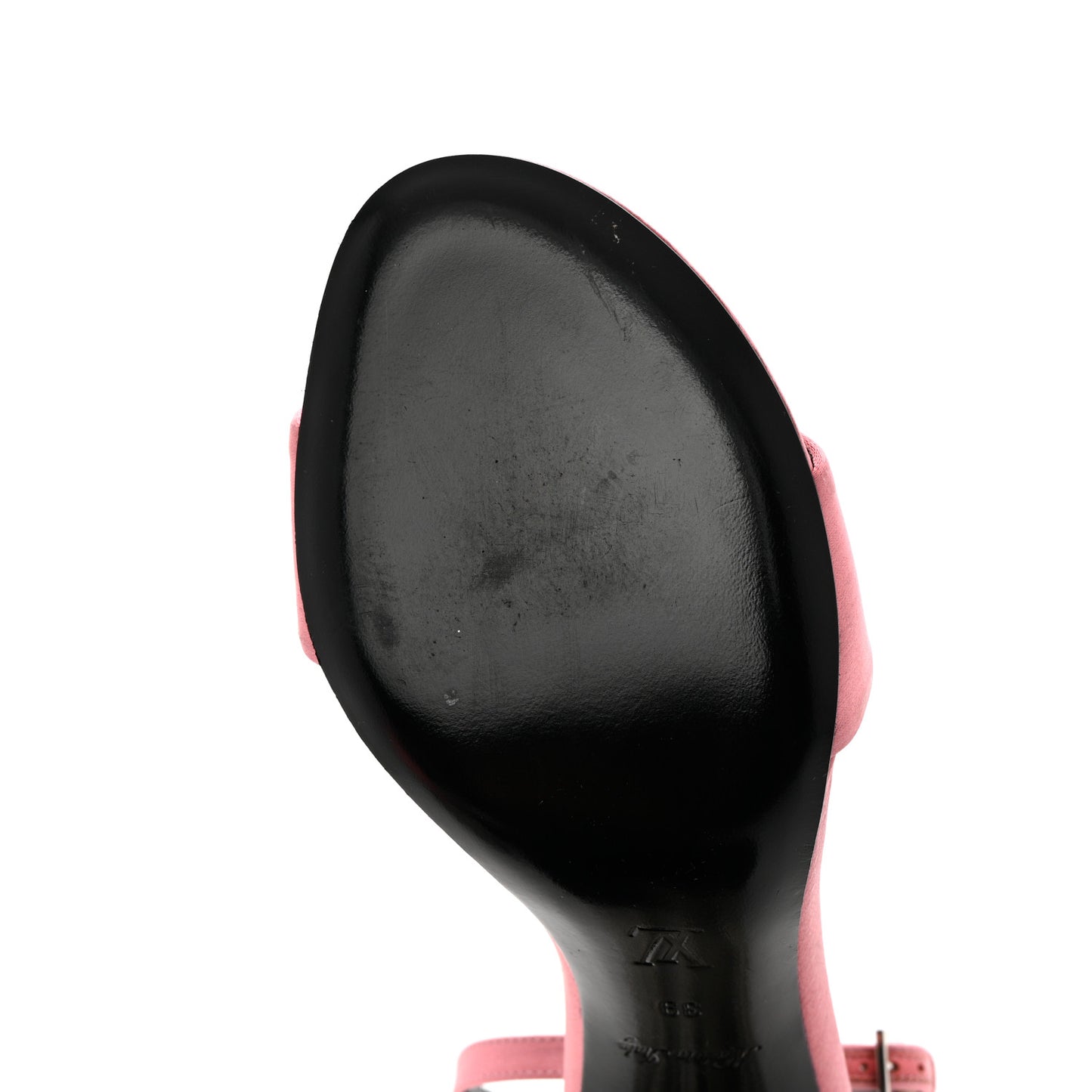 Satin Crystal Silhouette Sandals 39 Pink