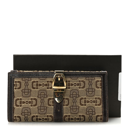 Gucci Monogram Buckle Continental Wallet Brown 8 of 8