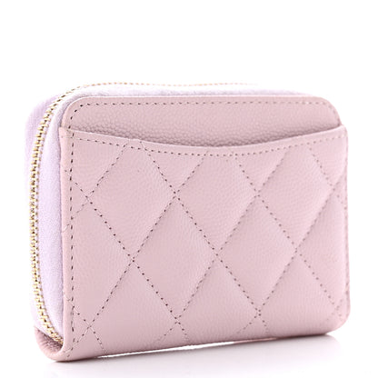 Chanel Caviar Quilted Zip Coin Purse Light Pink 4 of 9