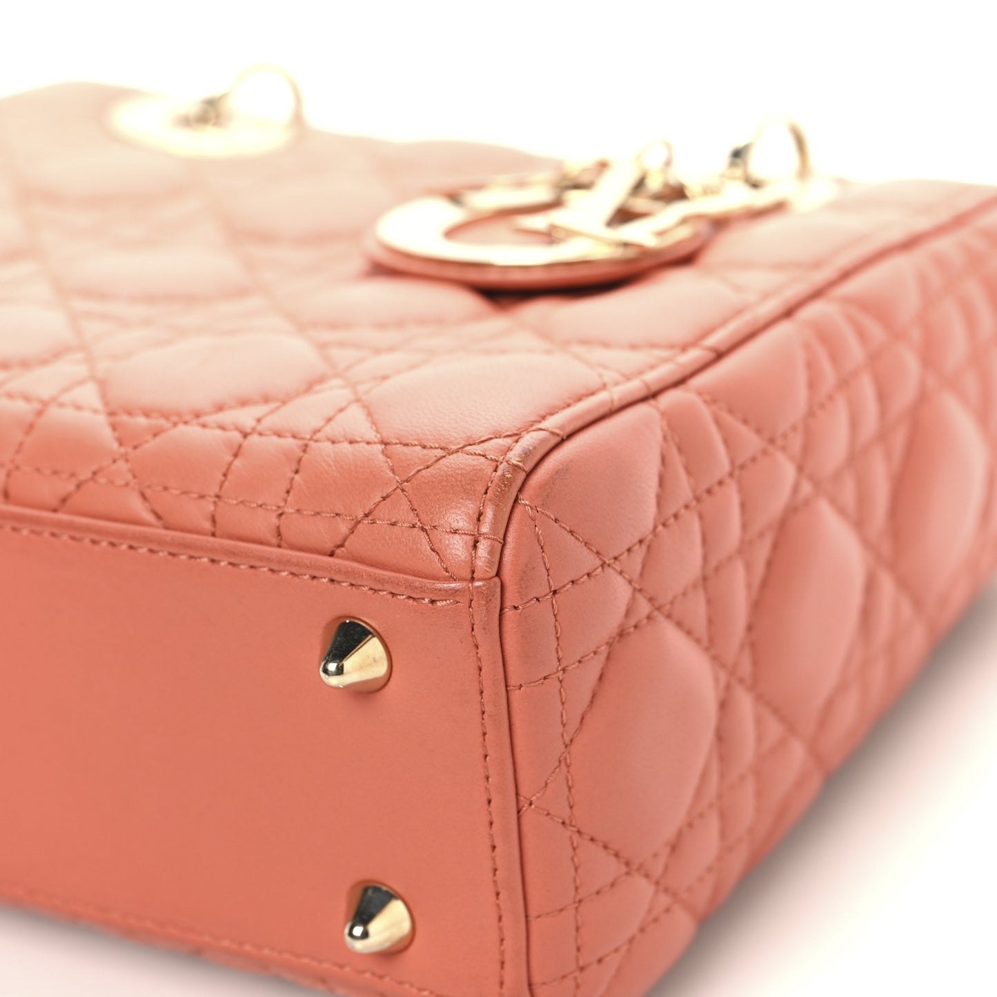 Lambskin Cannage Small My ABCDior Lady Dior Coral