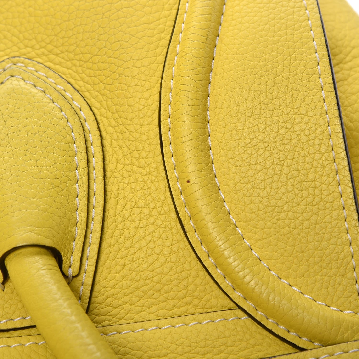 Celine Drummed Calfskin Mini Luggage Citron 11 of 26