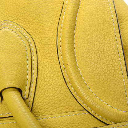 Celine Drummed Calfskin Mini Luggage Citron 11 of 26