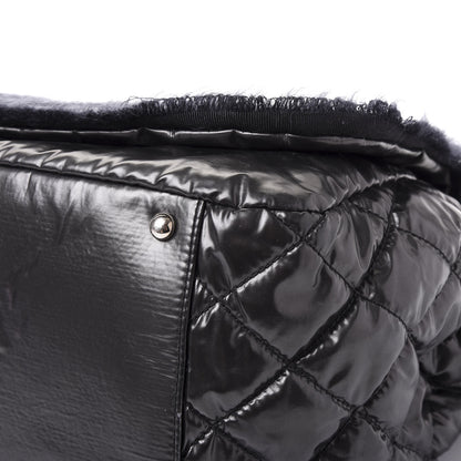 Chanel Vinyl Mohair Trimmed Accordion Arctic Polar Ice Flap Black 9 of 12