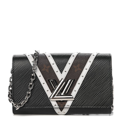 Louis Vuitton Epi Monogram Studded Twist Chain Wallet Black 1 of 8