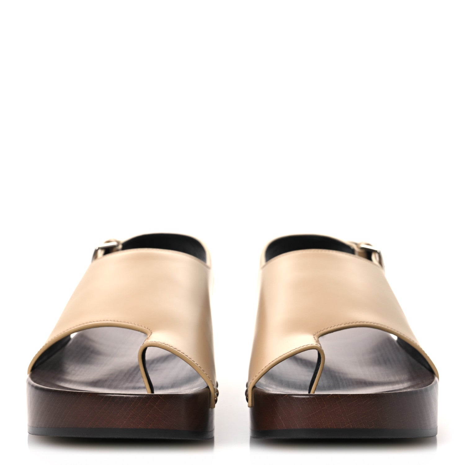 Hermes Glazed Calfskin Womens Klay Clog 40 Beige Naturel 3 of 11