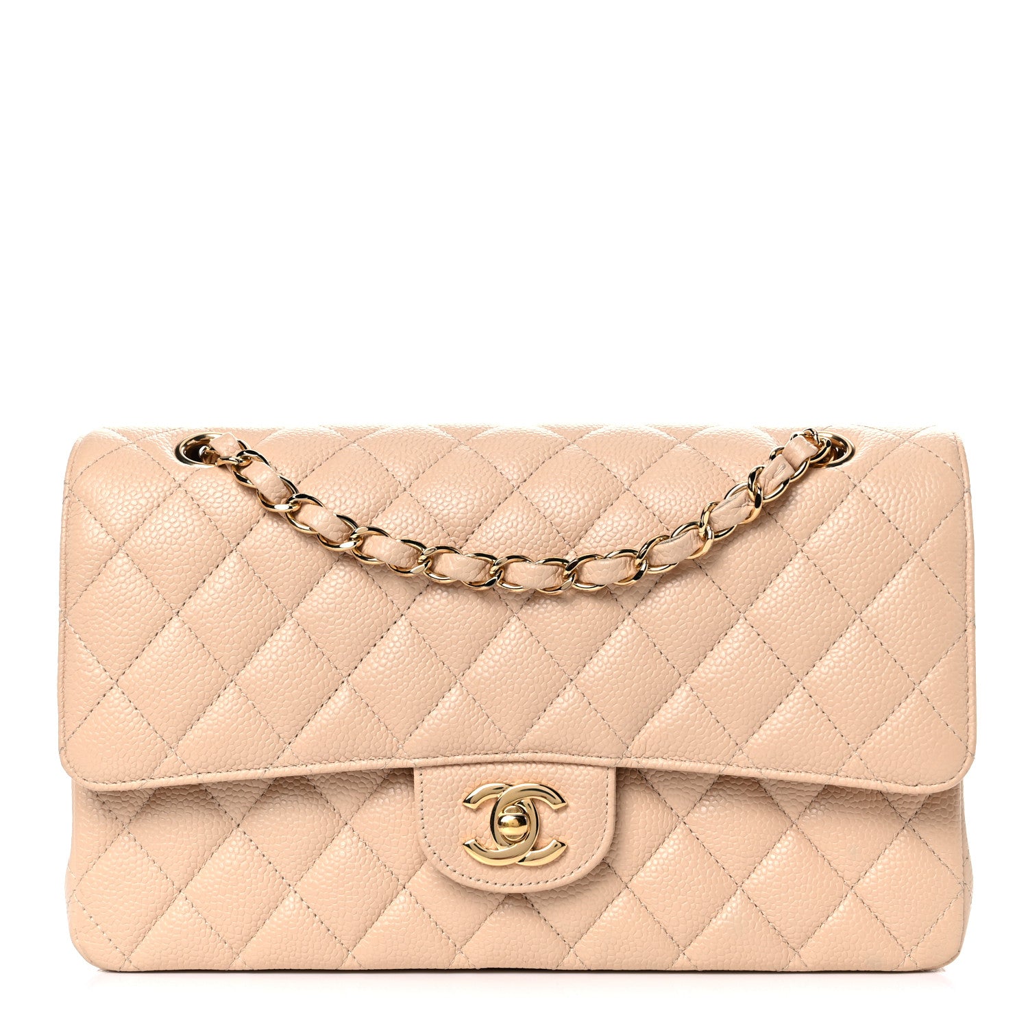 Chanel Caviar Quilted Medium Double Flap Beige Clair 1 of 10