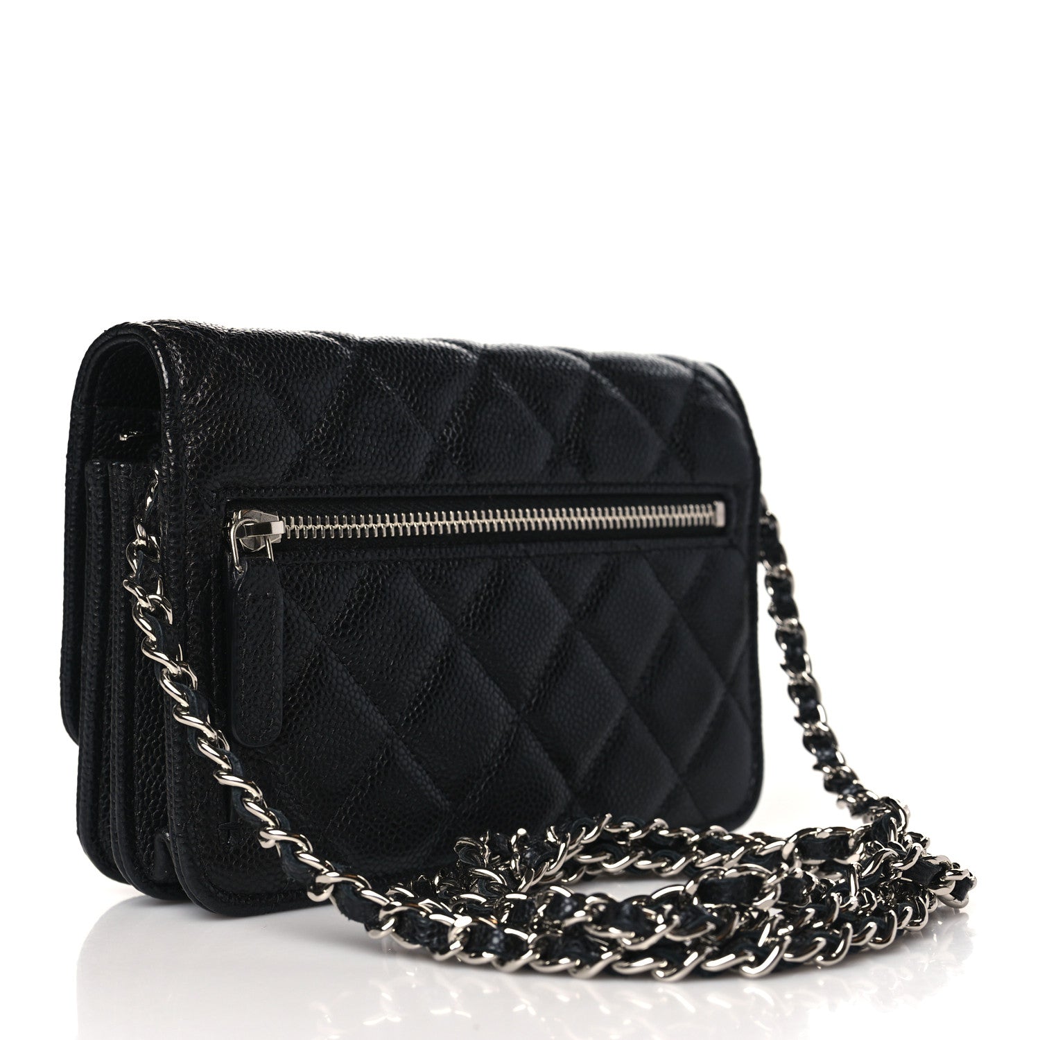 Chanel Caviar Quilted Mini Wallet On Chain WOC Black 3 of 10
