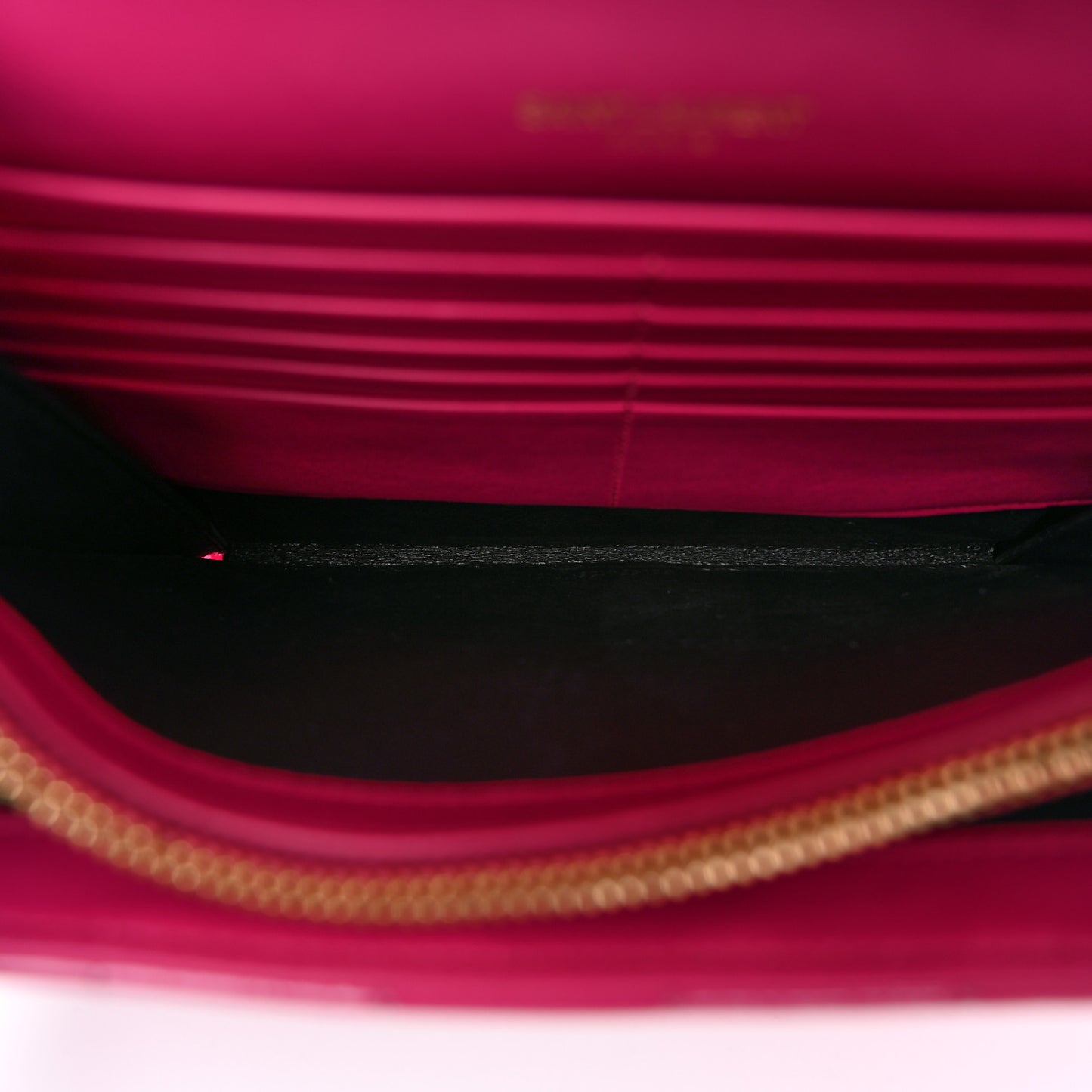 Patent Calfskin Matelasse Monogram Vicky Chain Wallet Bubblegum