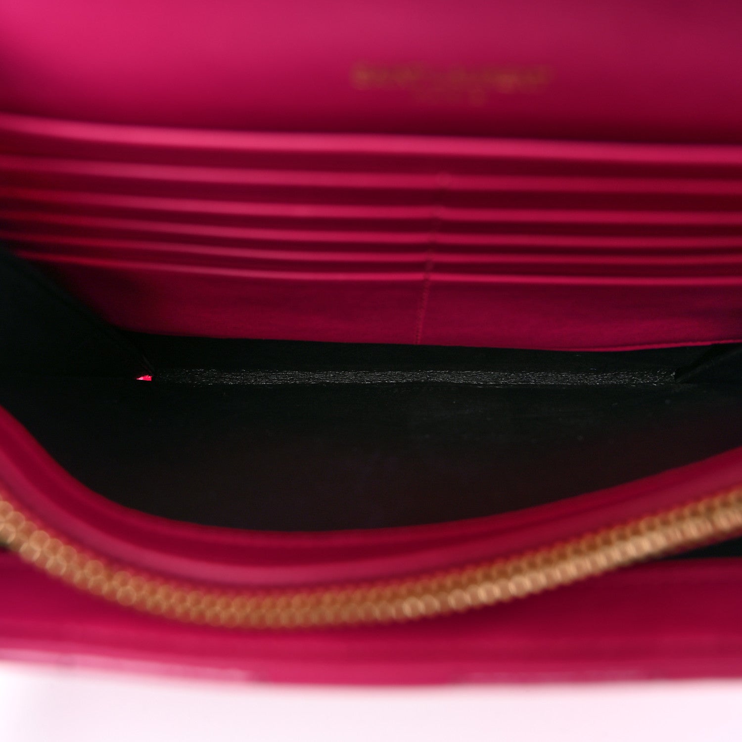 Saint Laurent Patent Calfskin Matelasse Monogram Vicky Chain Wallet Bubblegum 5 of 9