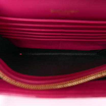 Saint Laurent Patent Calfskin Matelasse Monogram Vicky Chain Wallet Bubblegum 5 of 9