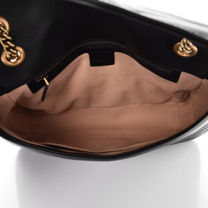 Gucci Calfskin Matelasse Medium GG Marmont Shoulder Bag Black 5 of 7